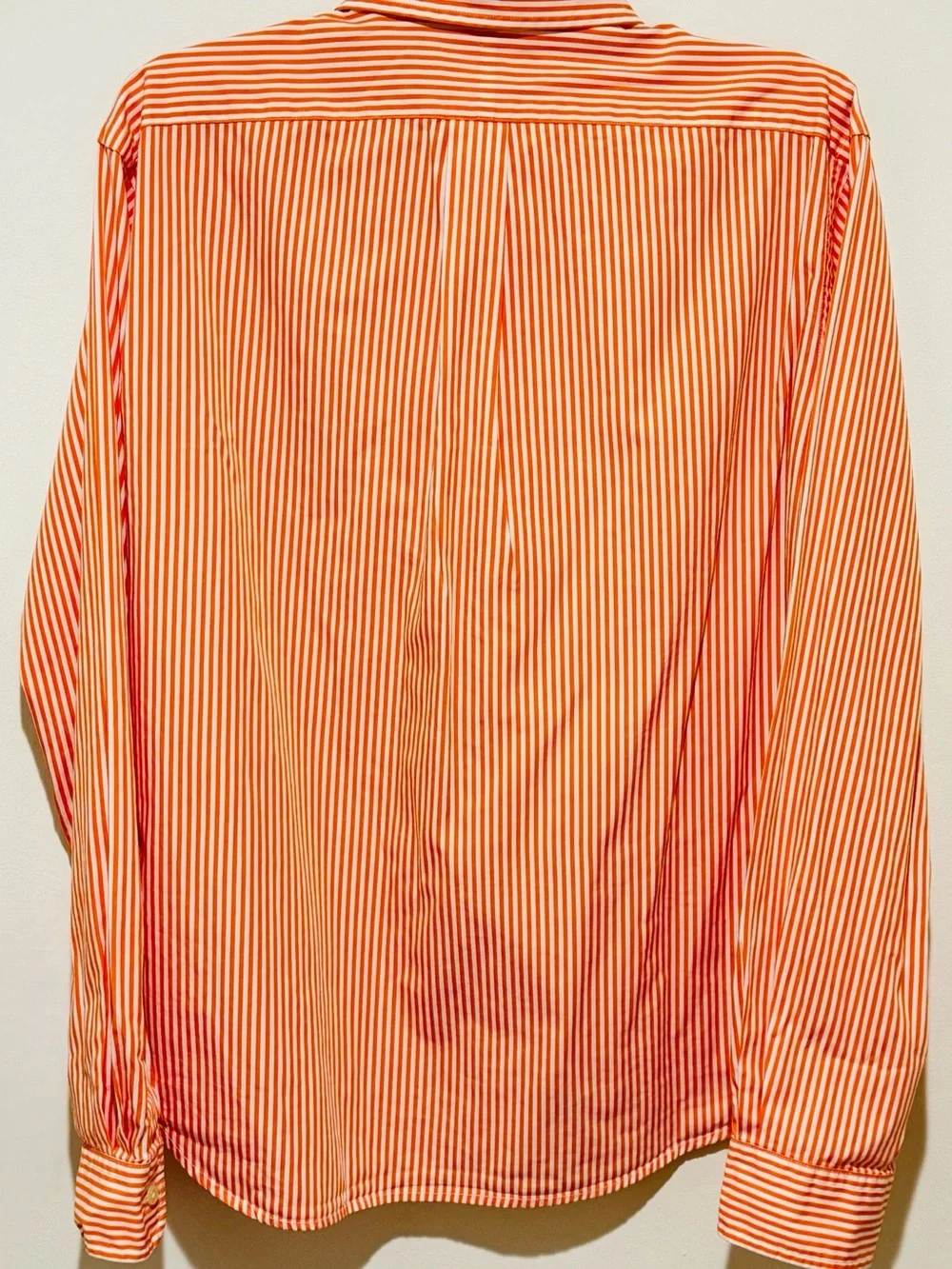 Ralph Lauren Orange and White Striped Button-Down Classic Fit Shirt Medium - Picture 3 of 9